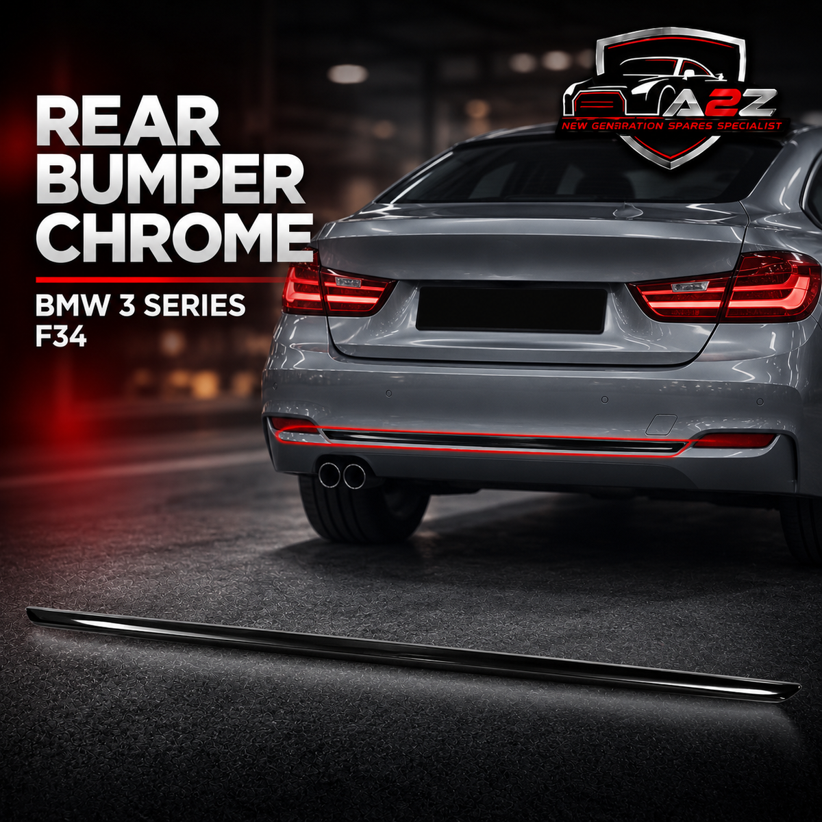 Rear Bumper Chrome 51127308843 Compatible With BMW 3 Series F34 GT Tag No.81