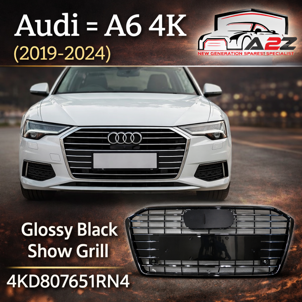 Show Grill Compatible With  Audi A6 C8(2019-23) Shiny Silver Chrome Tag No.71