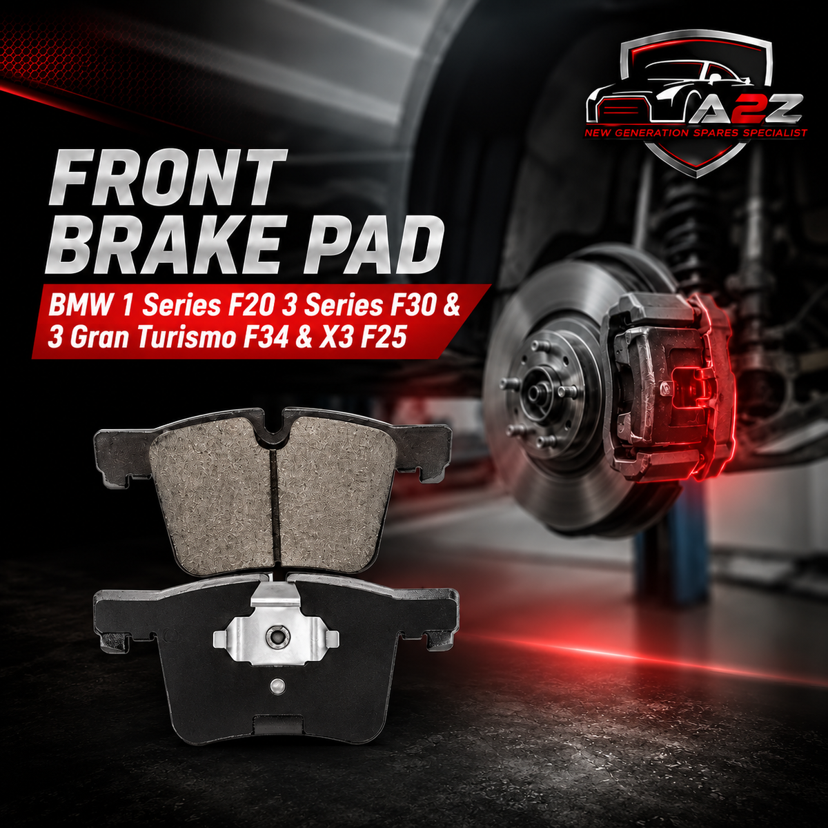 Front Brake Pad 34114073936 2519901 P06075 Compatible With BMW 1  Series  F20 3 Series F30  & 3 Gran Turismo F34 & X3 F25
