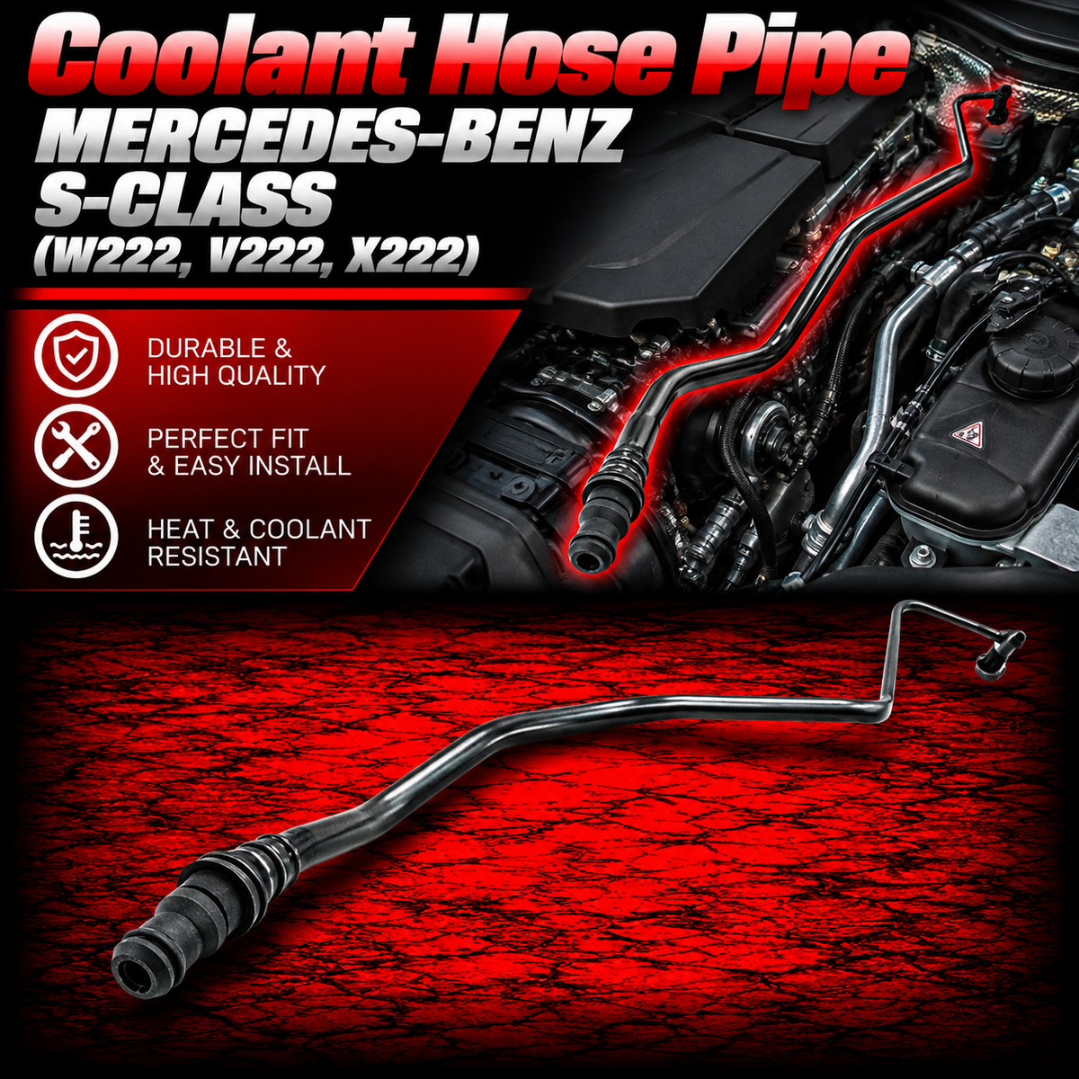 Coolant Hose Pipe 2225012825 Compatible With MERCEDES-BENZ S-CLASS (W222, V222, X222) Tag No.512