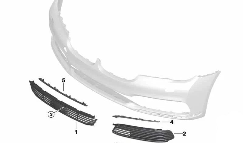 Front Bumper Chrome Left 51117362695 & Right 51117362696 Compatible With BMW 7 Series G11 G12 (2016-2020) Tag No.65
