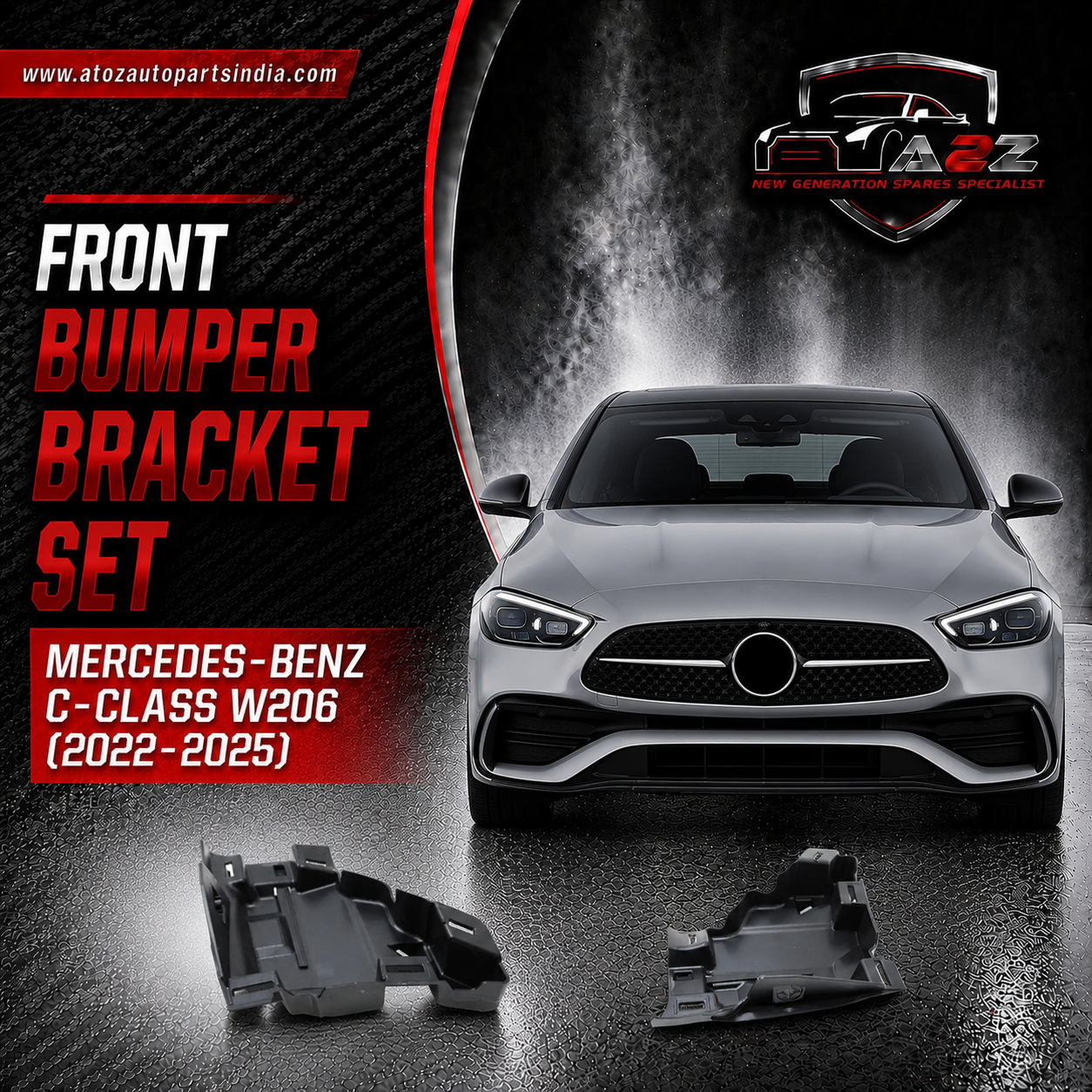 Front Bumper Bracket Left 2068850702 & Right 2068850802 Compatible With Mercedes-Benz C-CLASS W206 (2022-2025) Tag No.805