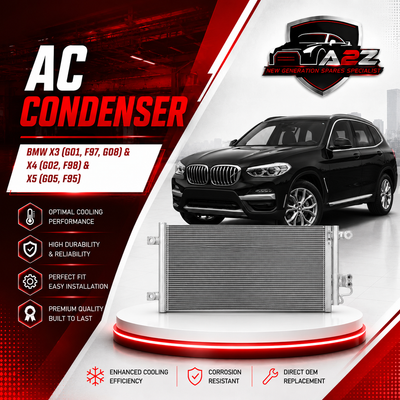 AC Condenser 64539389411 64539473848 Compatible with BMW X3 (G01, F97, G08) & X4 (G02, F98) & X5 (G05, F95)