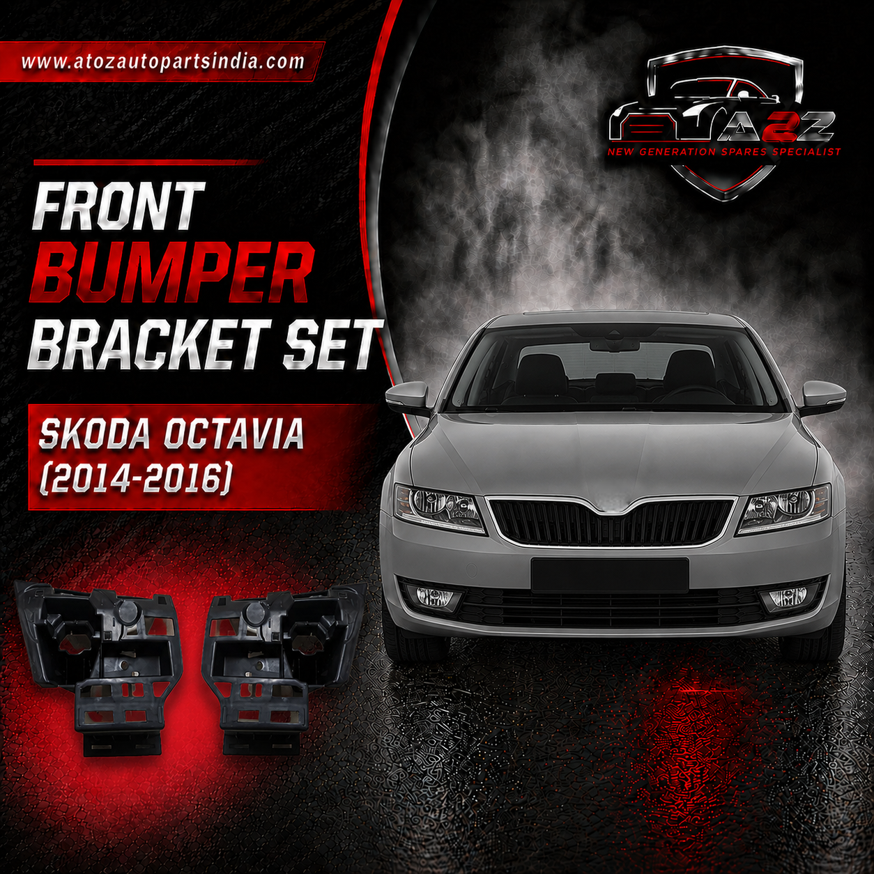 Front Bumper Bracket Set Left 5E0807055 & Right 5E0807056 Compatible With Skoda Octavia (2014-2016) Tag No.363