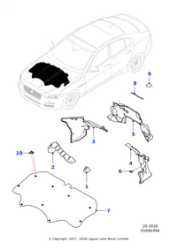 Bonnet Hood Shield C2Z22769 Compatible With Jaguar XF (2012-2015)