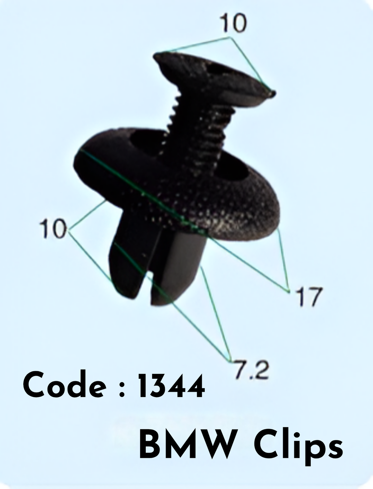 Clips (Set of 10) Code:1344 Compatible With BMW