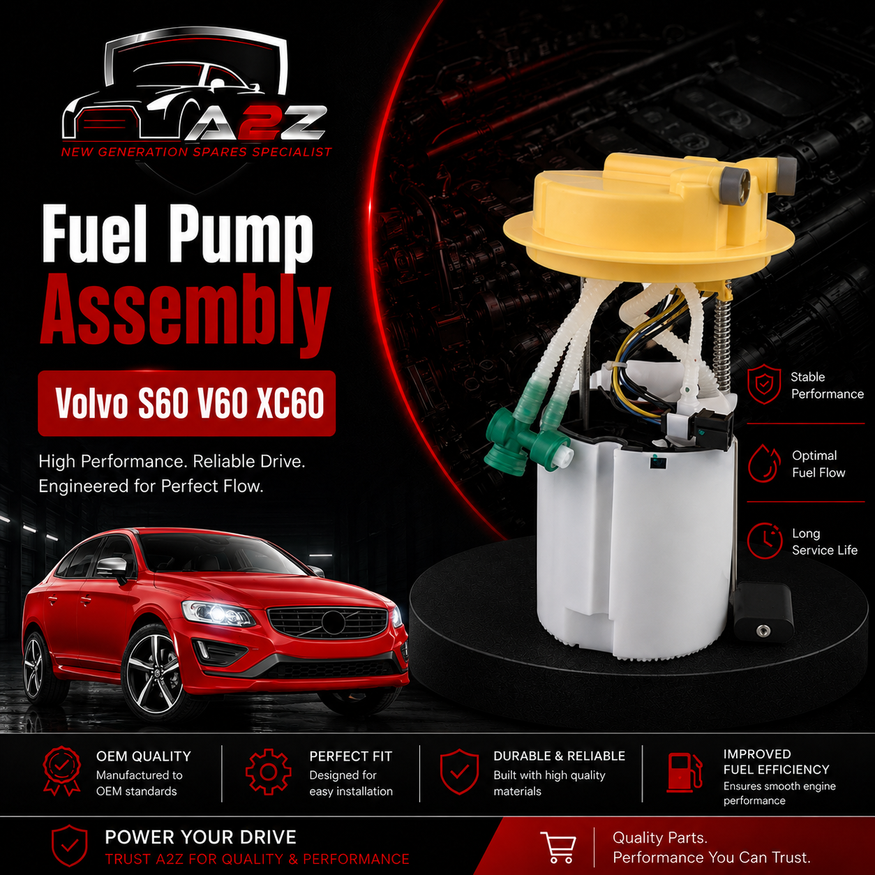 Fuel Pump Assembly 31372888 Compatible With Volvo S60 V60 XC60