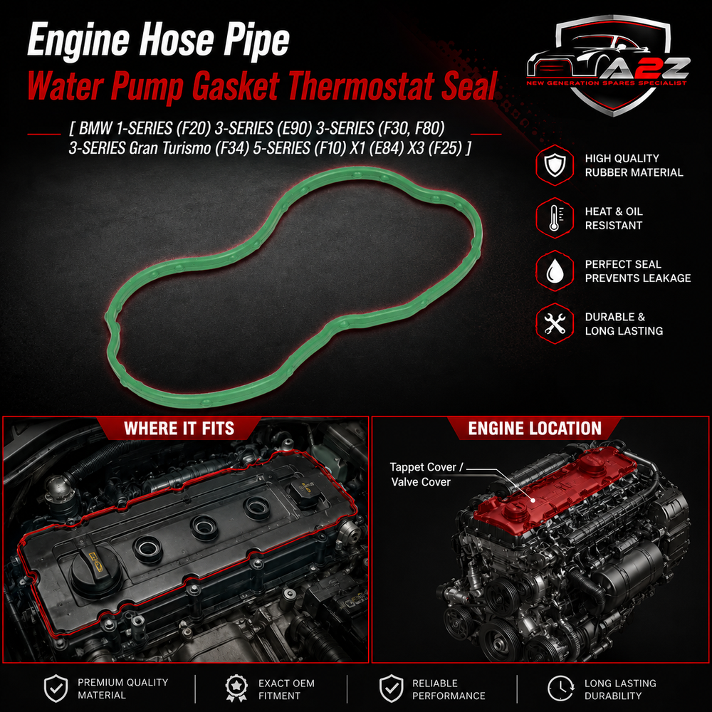 Engine Hose Pipe Water Pump Gasket Thermostat Seal Packing 474.310 11518516207 Compatible With BMW 1-SERIES (F20) 3-SERIES (E90) 3-SERIES (F30, F80) 3-SERIES Gran Turismo (F34) 5-SERIES (F10) X1 (E84) X3 (F25)