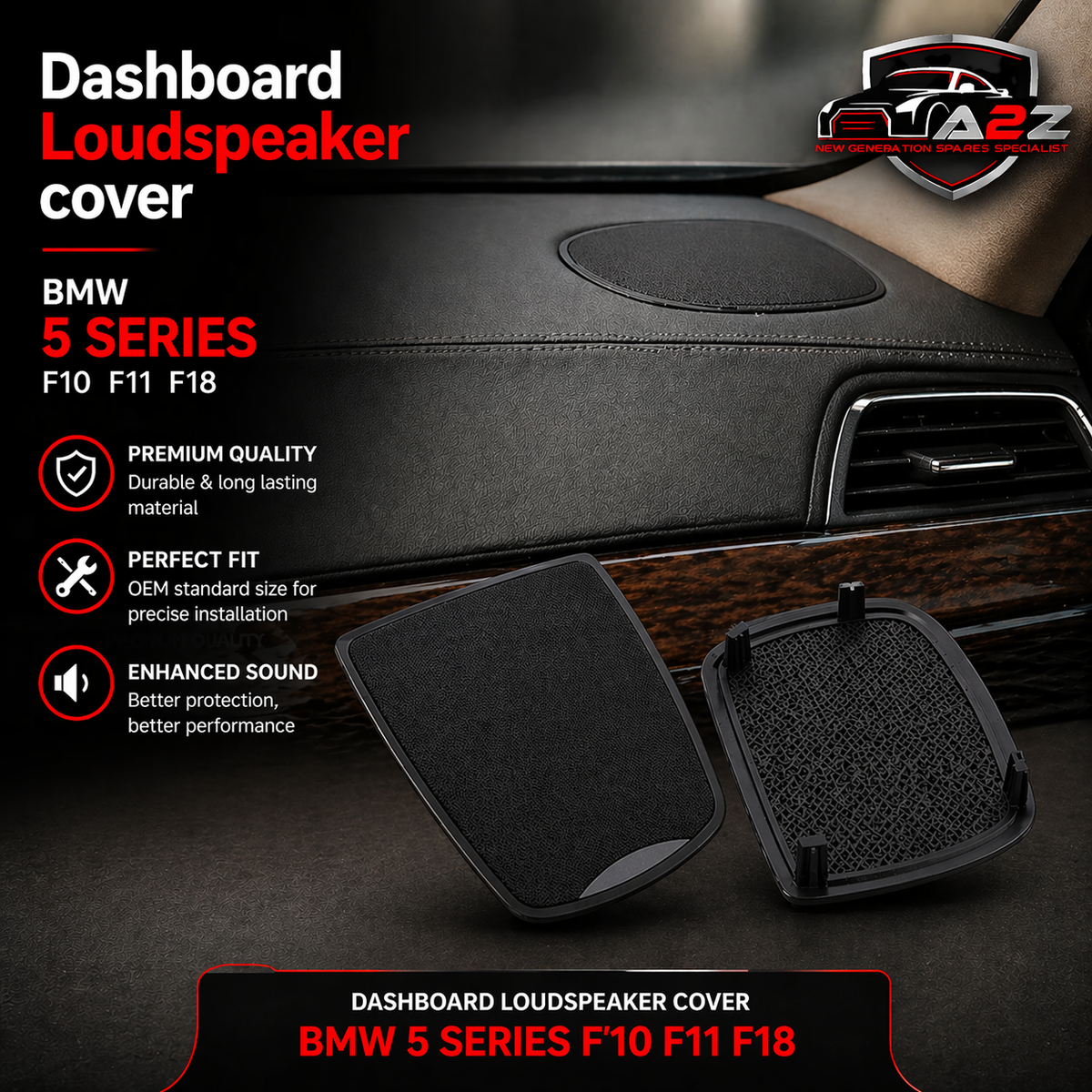 Dashboard Loudspeaker cover 65139368383 Compatible with BMW  5 SERIES  F10 F11 F18