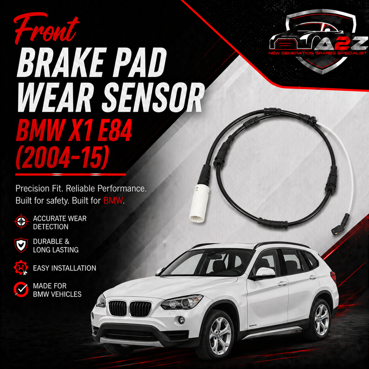Front Brake Pad Wear Sensor 34356764851 34356792561 Compatible With BMW X1 E84