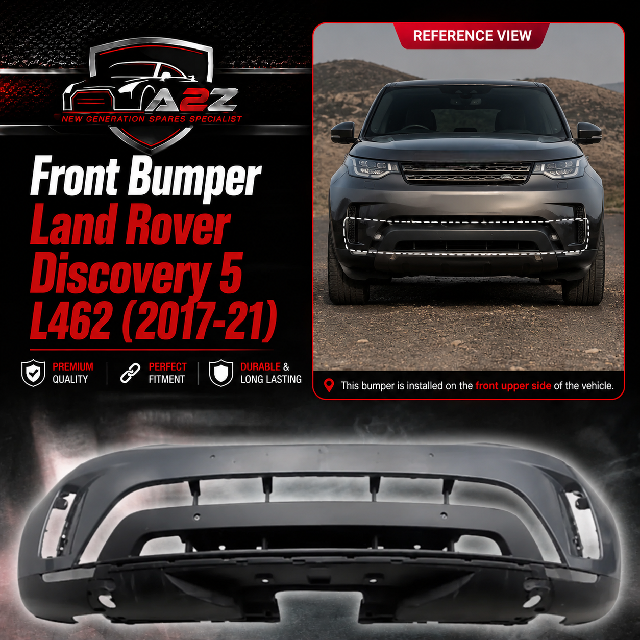 Front Bumper LR083059 Compatible With Land Rover Discovery 5 L462