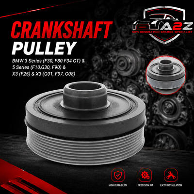 Crankshaft Pulley 11237619245 Compatible With BMW 3 Series (F30, F80 F34 GT) & 5 Series (F10,G30, F90) & X3 (F25) & X3 (G01, F97, G08) Tag-CP-08