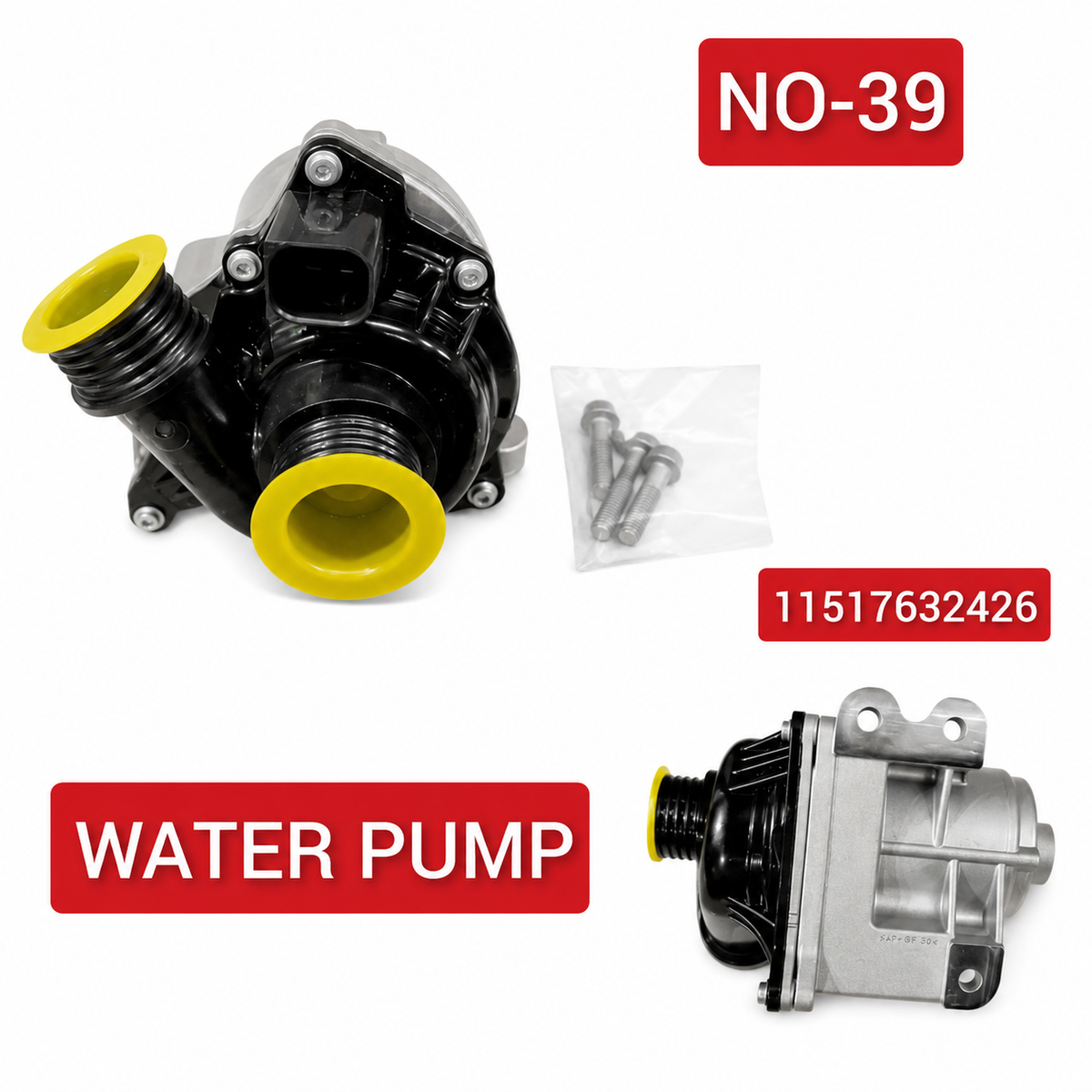 Water Pump 11517632426 11517563659 11517588885 11519455978 Compatible With BMW 5  Series F10 & 7 Series F01 F02 F03 F04, X5 E70 Tag-W-39
