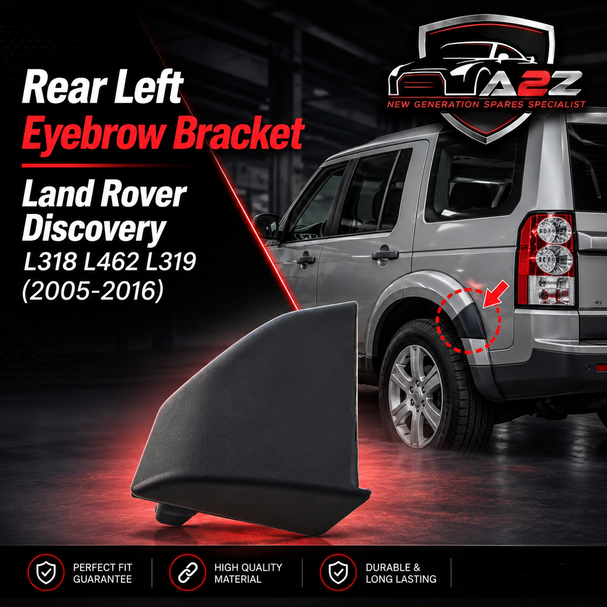 Rear Left Eyebrow Bracket LR010638 Compatible With Land Rover Discovery (L318) & (L462) (L319) (2005-2016) Tag No.193