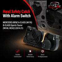 Hood Safety Catch With Alarm Switch 2468700558 A2468700558 Compatible With MERCEDES-BENZ A-CLASS (W176) B-CLASS Sports Tourer (W246, W242) (2014-21)