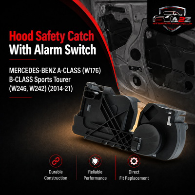 Hood Safety Catch With Alarm Switch 2468700558 A2468700558 Compatible With MERCEDES-BENZ A-CLASS (W176) B-CLASS Sports Tourer (W246, W242) (2014-21)