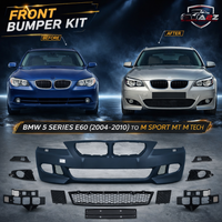 Front Bumper Body Kit Compatible With BMW 5 Series E60 (2004-2010) To M Sport Mt M Tech Upgrade | (Shipping Cost Not Included In Price)