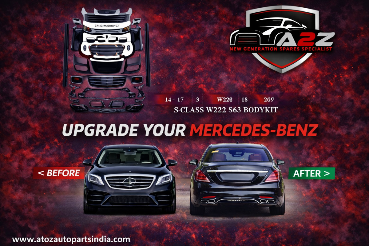 A To Z Compatible With Mercedes Benz S Class W222 (2014-2017) Το W222 Lci 2018+ Lci Amg S63 Upgrade Facelift Conversion Body Kit Bumper Headlight Taillight CC-6367 (Shipping Cost Not Included In Price)