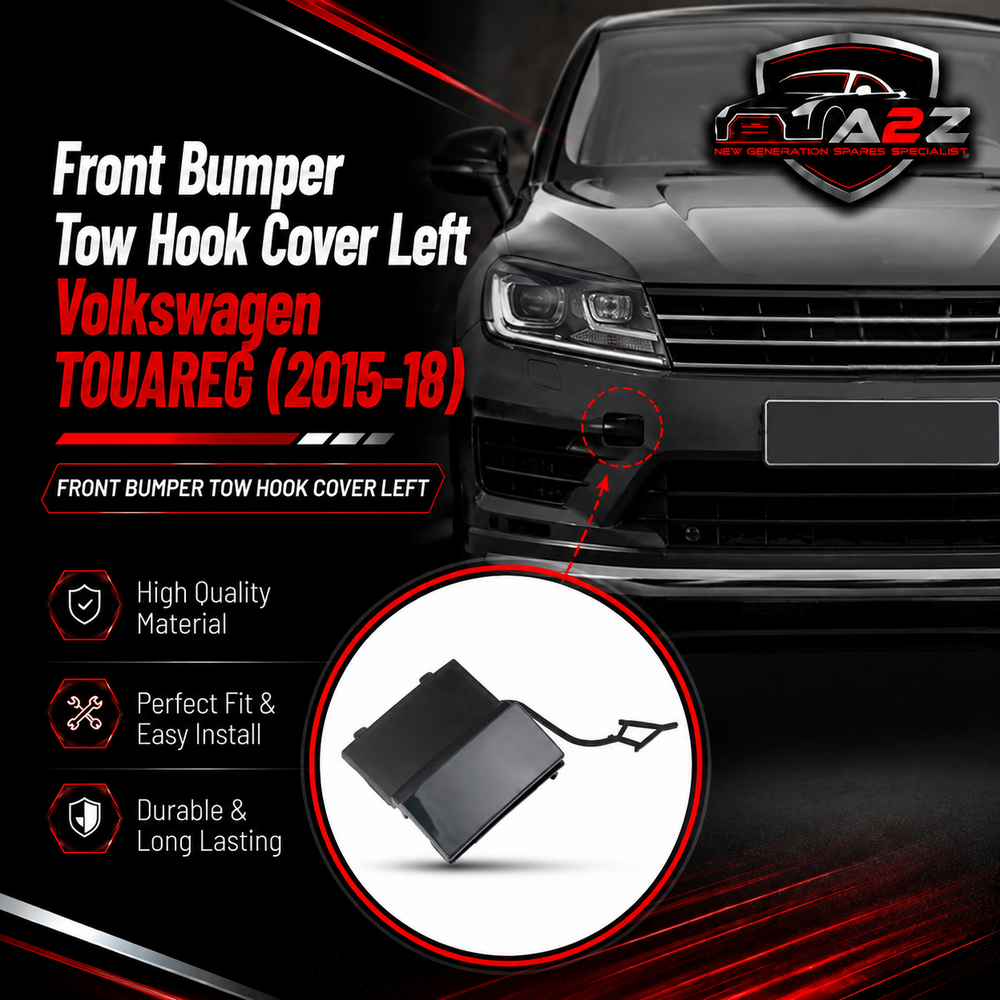 Front Bumper Tow Hook Cover Left 7P6807185A & Right 7P6807186A Compatible With Volkswagen TOUAREG (2015-18)