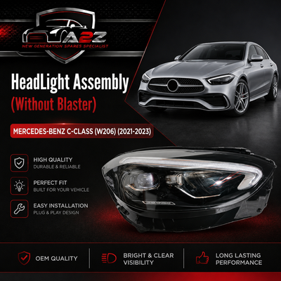 Complete Headlight Headlamp Assy Left A2069064503 & Right A2069064603 (Without Blaster) Compatible With MERCEDES-BENZ C-CLASS (W206) (2021-2023) Tag No.111