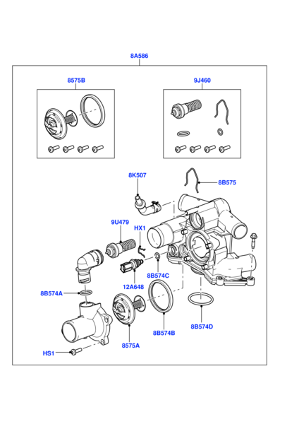 Elbow (Thermostat) LR004318 For RANGE ROVER SPORT I L320 Tag-E-118