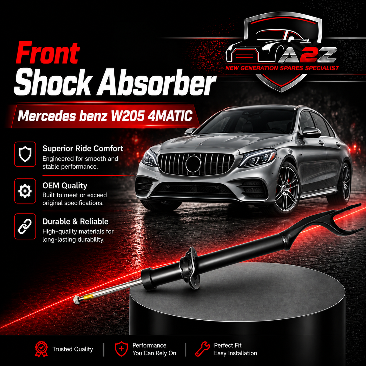 Front Shock Absorber Left 2053200730 A2053200730 Compatible With Mercedes benz W205 4MATIC