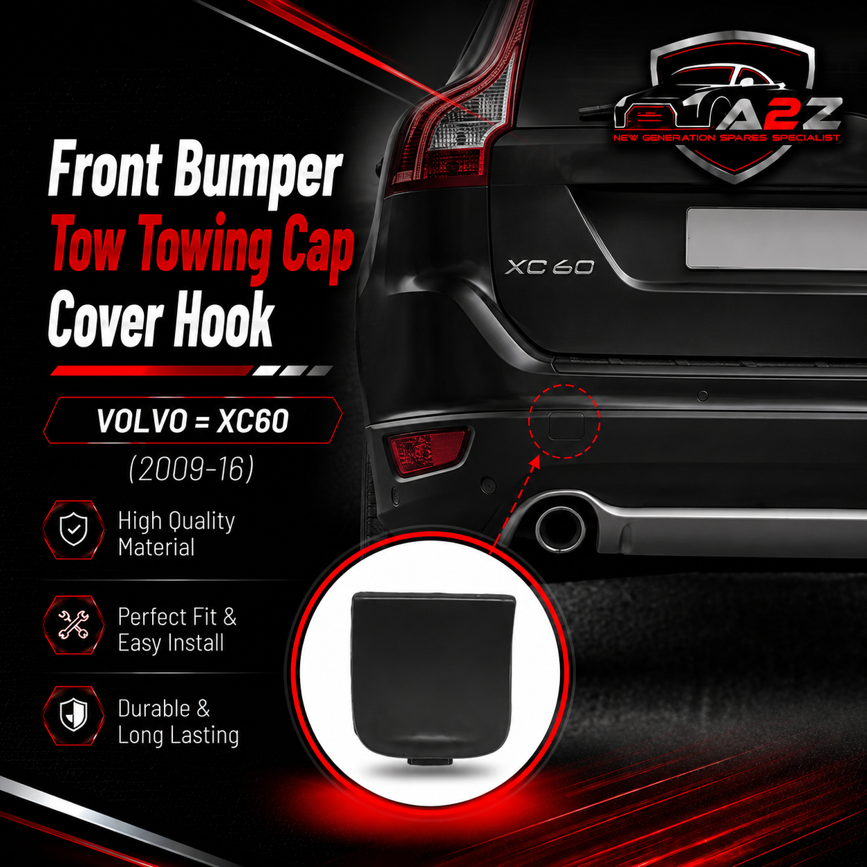 VOLVO = XC60 (2009-16) Rear Towing Cap.Ref No 39855036 Tag 652