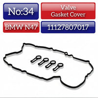 Tappet Cover Packing (Engine Valve Cover Gasket) 11127807017 Compatible With BMW X1 (E84) & X3 (E83) & X3 (F25) & 3-Series (F30, F80) & 5-Series (E60) Tag No.34
