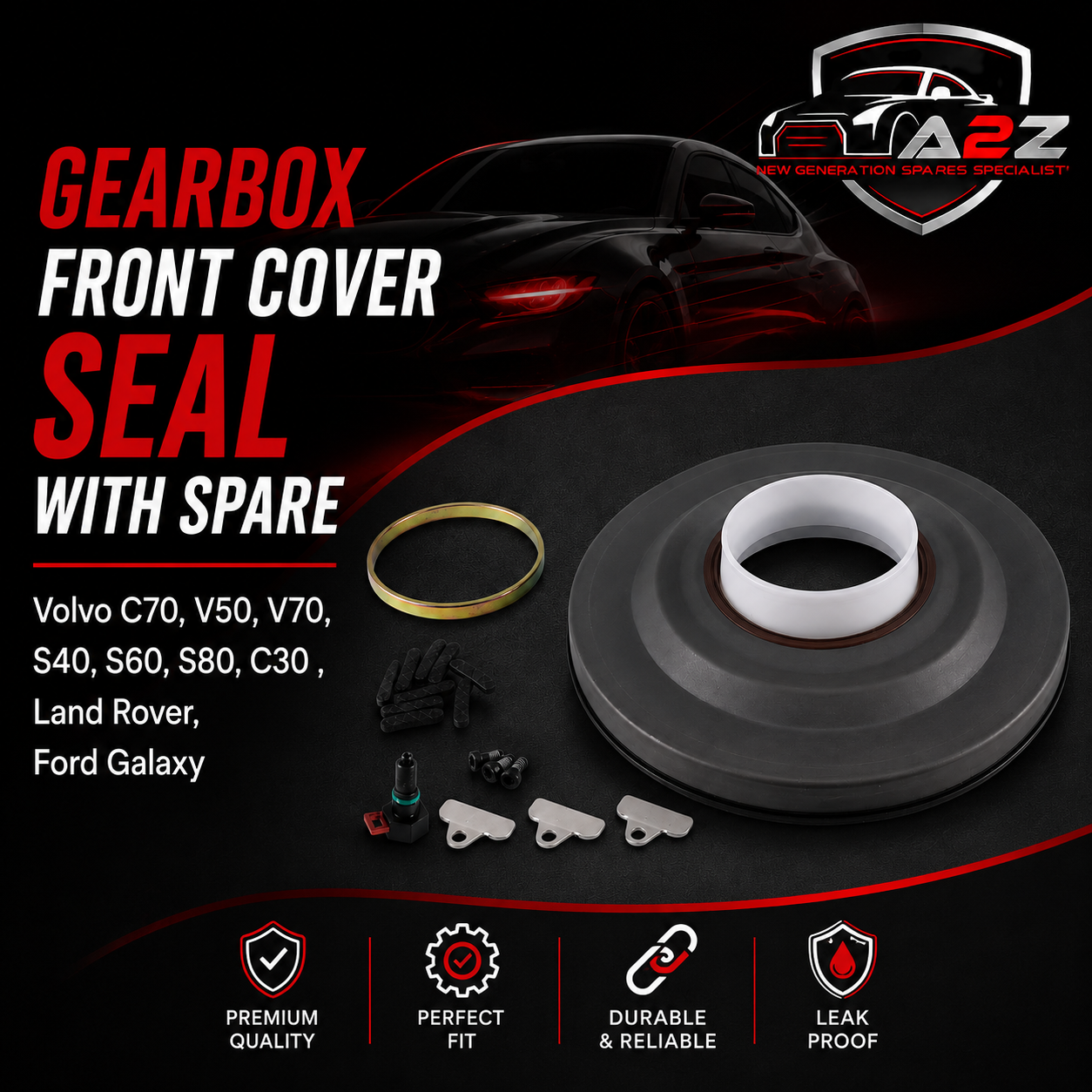 Gearbox Front Cover Seal With Spare 1684808 Compatible With Volvo C70, V50, V70, S40, S60, S80, C30 , Land Rover, Ford Galaxy