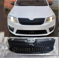 Matt Black Outer Chrome Show Grill 5E0853651A Compatible With Skoda Octavia (2014-2016) Tag No.84