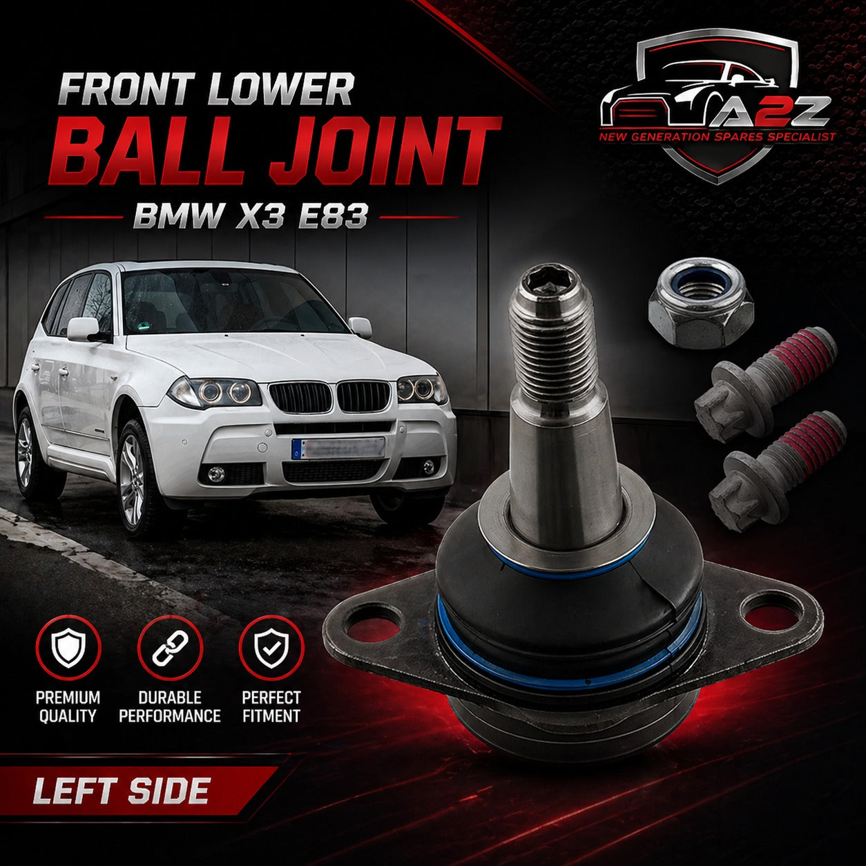 Front Lower Ball Joint  Right & Left 31103438623 Set Compatible With BMW X3 (E83)
