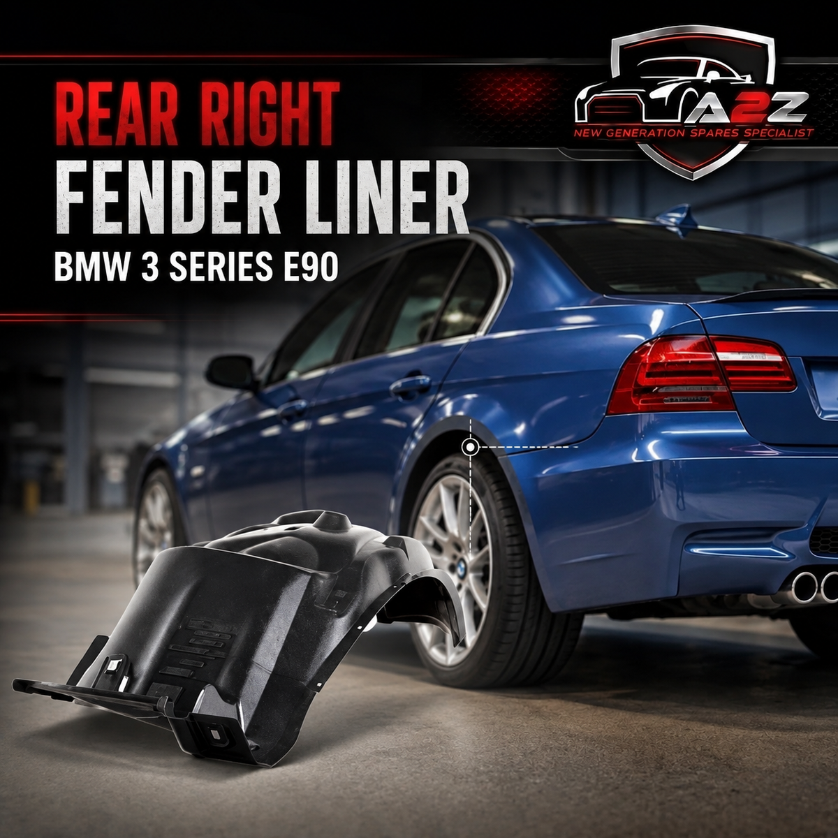 Rear Right Fender Liner 51717059378 Compatible With BMW 3 Series E90 Tag-FE-03