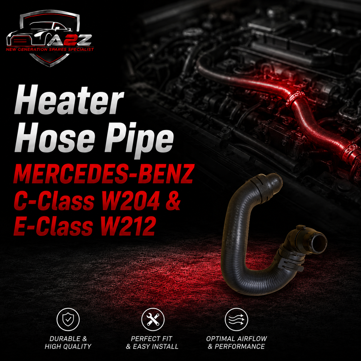 Heater Hose Pipe 2048301396 A2048301396 Compatible With MERCEDES-BENZ C-Class W204 & E-Class W212 Tag-H-10