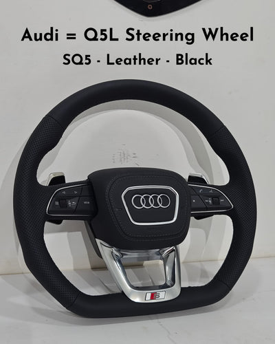 SQ5 Leather Black Steering Wheel Compatible With Audi Q5