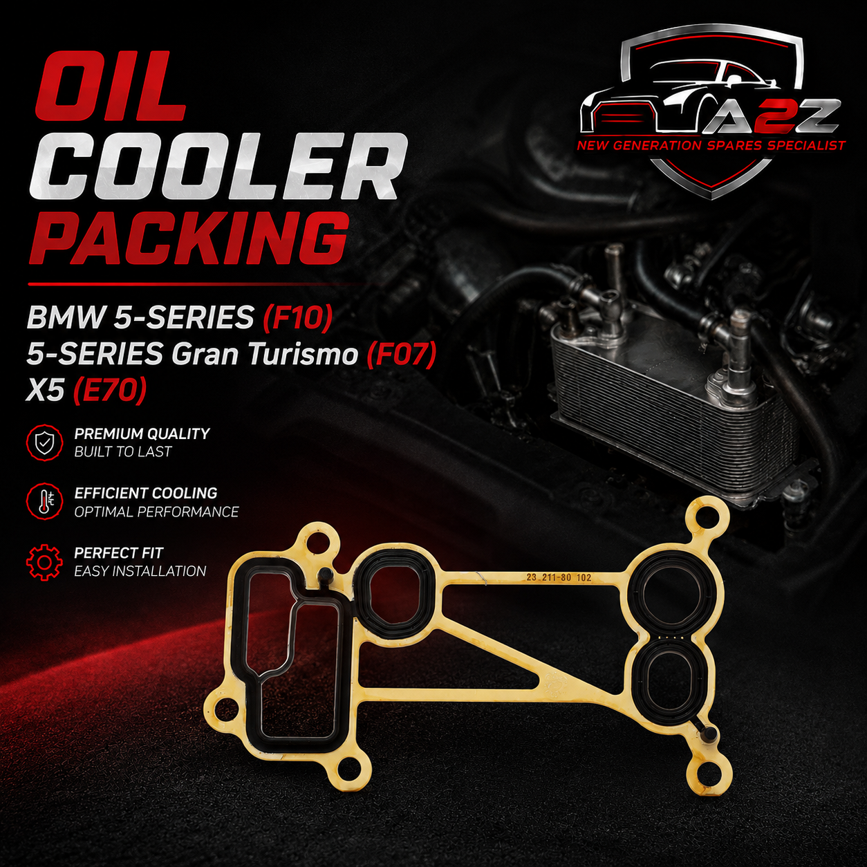 OIL COOLER PACKING 582.951 11427808438 Compatible With BMW 5-SERIES (F10) 5-SERIES Gran Turismo (F07) X5 (E70)
