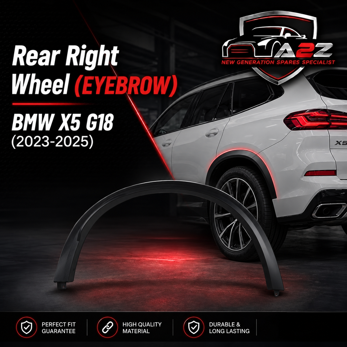 Rear Right Wheel Eyebrow 51775A5CD58 Compatible With BMW X5 G18 (2023-25) Tag No.252
