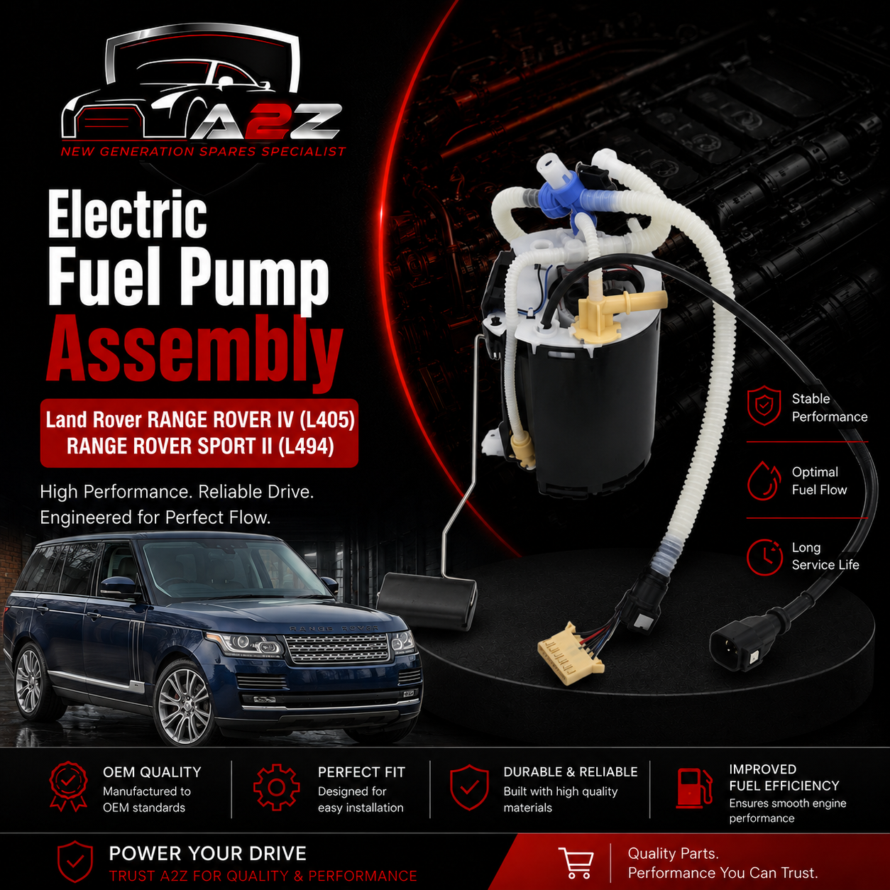 Electric Fuel Pump Assembly LR036704 LR015177 Compatible With Land Rover RANGE ROVER IV (L405) RANGE ROVER SPORT II (L494)