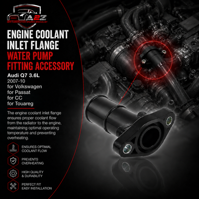 Engine Coolant Inlet Flange Water Pump Fitting Accessory 03H121145A Compatible With Audi Q7 3.6L 2007 2008 2009 2010 for Volkswagen for Passat for CC for Touareg