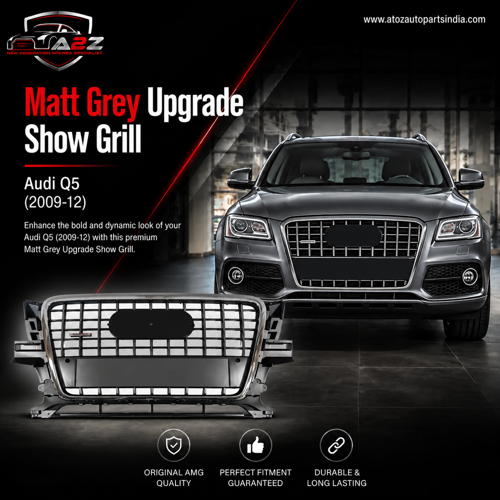 SQ5 Matt Grey Upgrade Show Grill Compatible With Audi Q5 (2009-12) Original Grey No.142