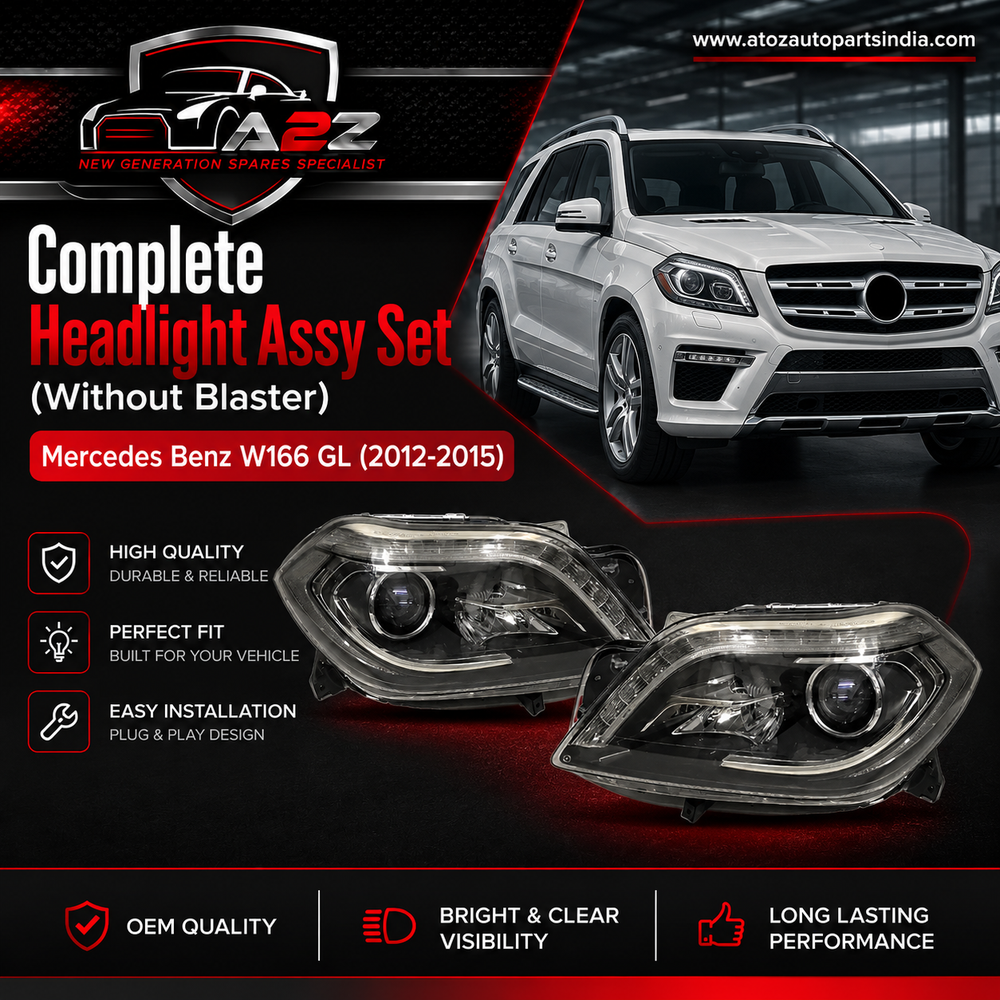 Complete Headlight Assy Set (Without Blaster) Left 1668203459 & Right 1668203559 Compatible With Mercedes Benz W166 GL (2012-2015) Tag No.117