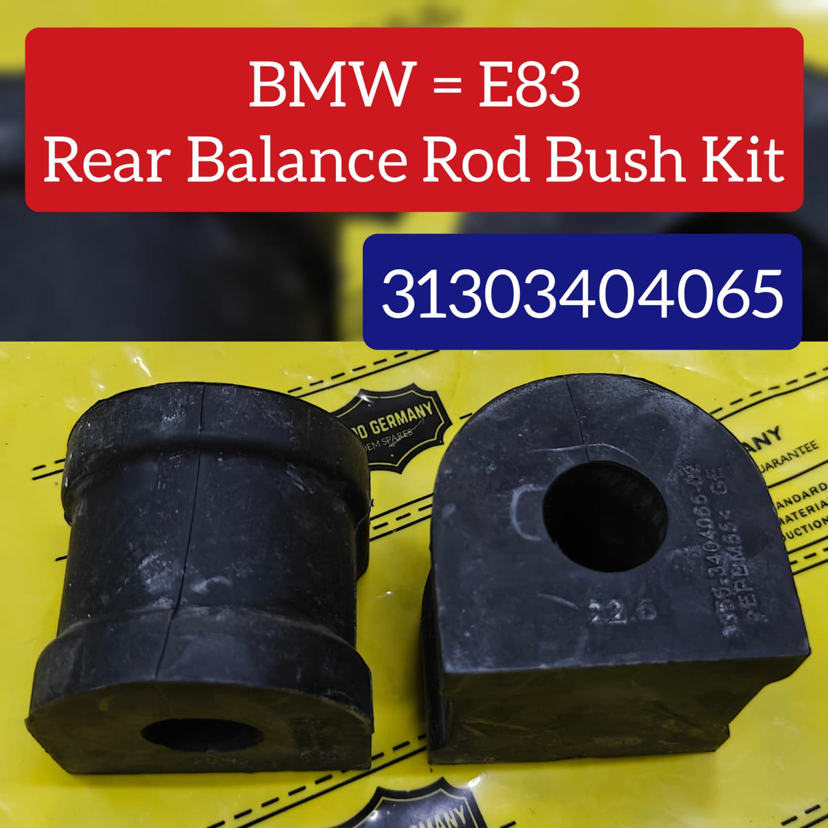Front Stabilizer Sway Bar Bushing Kit 31303404065 Compatible With BMW X3 (E83)