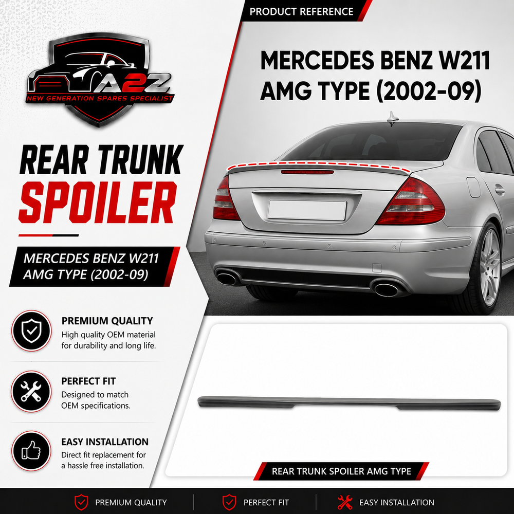 Rear Trunk Spoiler Compatible With Mercedes Benz W211 AMG Type (2002-09)