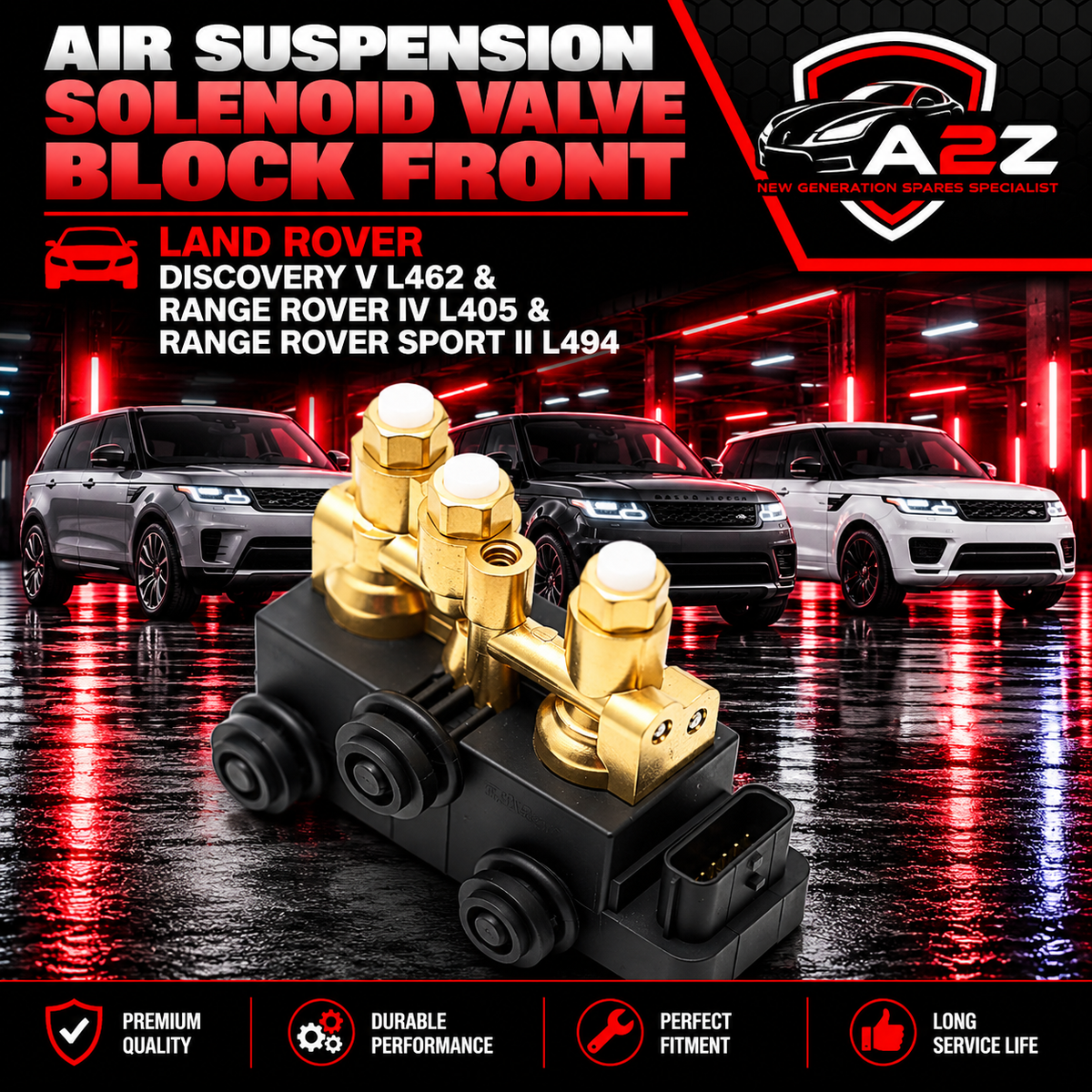 Air Suspension Solenoid Valve Block Front LR070245 LR070245 LR037081 LR176325 Compatible With LAND ROVER DISCOVERY V L462 & RANGE ROVER IV L405 & RANGE ROVER SPORT II L494
