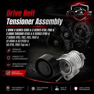 Belt Tensioner With Pulley 11287549873 V204194 Compatible with BMW 3 Series (E90) & 3 Series (F30, F80) & 3 Gran Turismo (F34) &  5 Series (F10) & 7 Series (F01, F02, F03, F04) &X1 (E84) & X3 (F25) & X5 (F15, F85) Tag no : 14