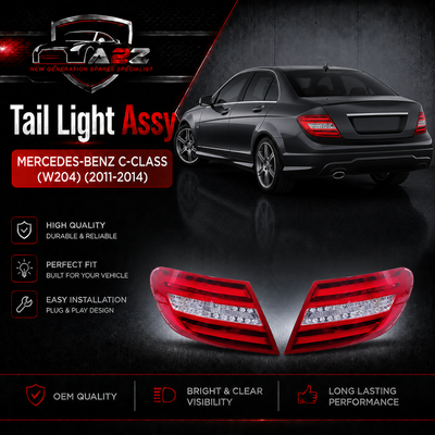 Tail Light Assy Set Left 2049060203 A2049060203 2048205464 A2048205464 & Right 2049060503 A2049060503 2048202764 A2048202764 Compatible With MERCEDES-BENZ W204 (2011-2014) Tag No.101
