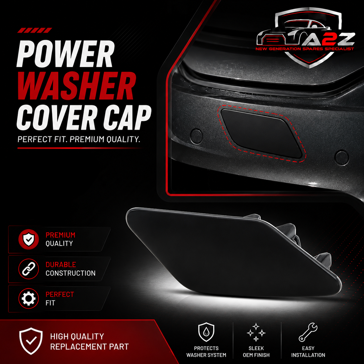 Washer Cover Cap Left 3GO807937 Compatible With VW PASSAT B8 (362) (2014-2019) Tag No.163