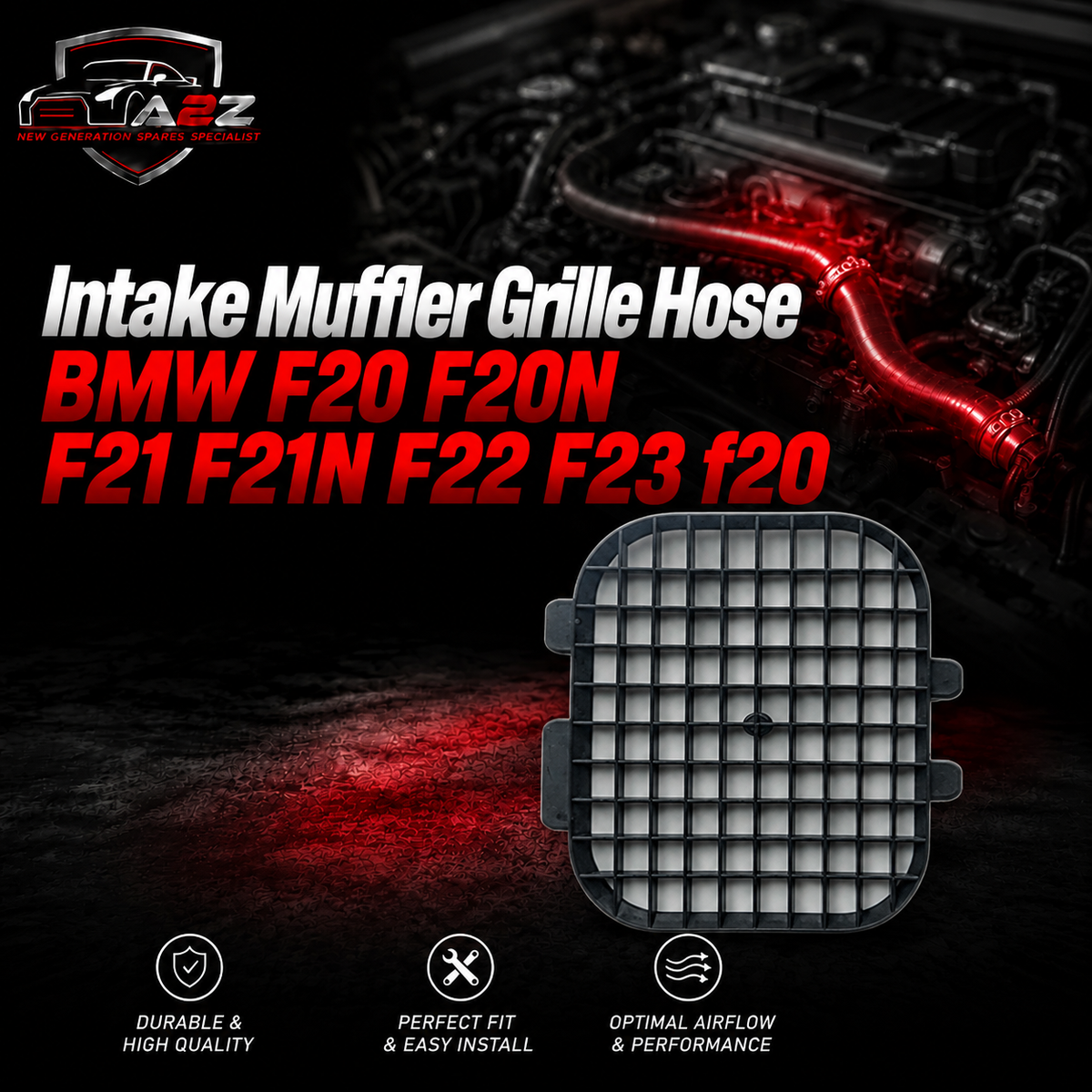 Intake Muffler Grille Hose 13717613156 13718507321 Compatible With BMW F20 F20N F21 F21N F22 F23 f20