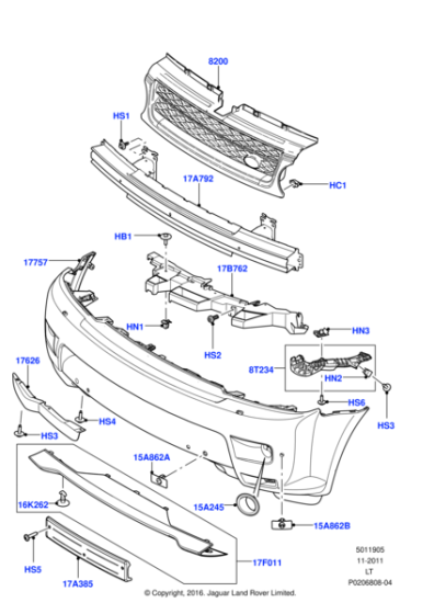 Front Bumper Bracket Right LR015103 & Left LR015104 Compatible With Land Rover Range Rover Vogue - L322 (2009-2012) Tag No.3302