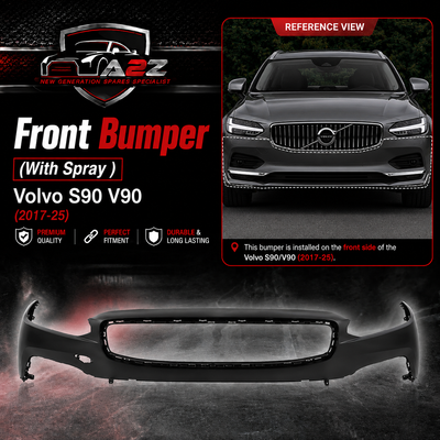 Front Bumper With Spray 39844277 39791099 Compatible With Volvo S90 V90 (2017-25)