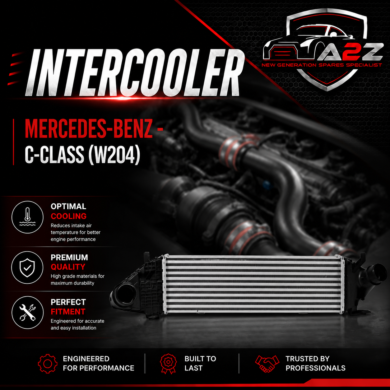 Intercooler Assy Radiator 2045000300 Compatible With MERCEDES-BENZ & C-CLASS (W204)